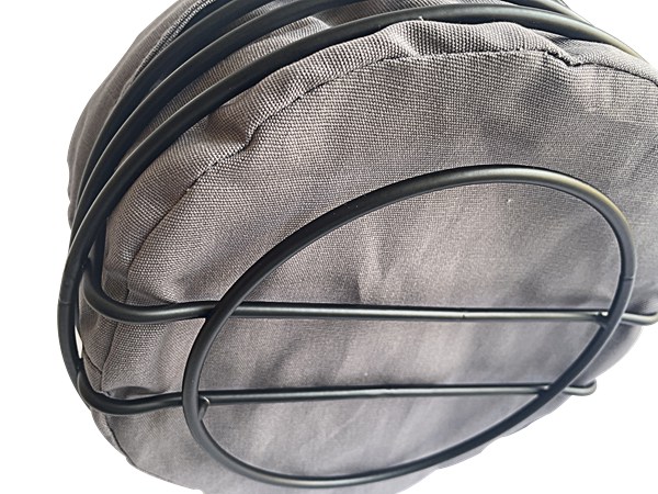 Round Matt Black Bread Basket With Cloth Liner for Home