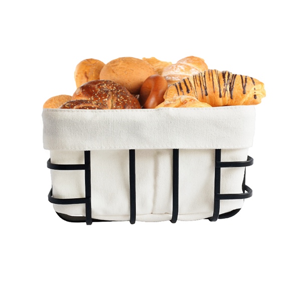 Square Black Bread Pastry Basket for Home