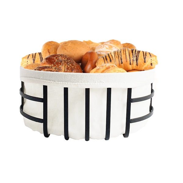 White Bread Basket Round Bin Brunch Model Basket