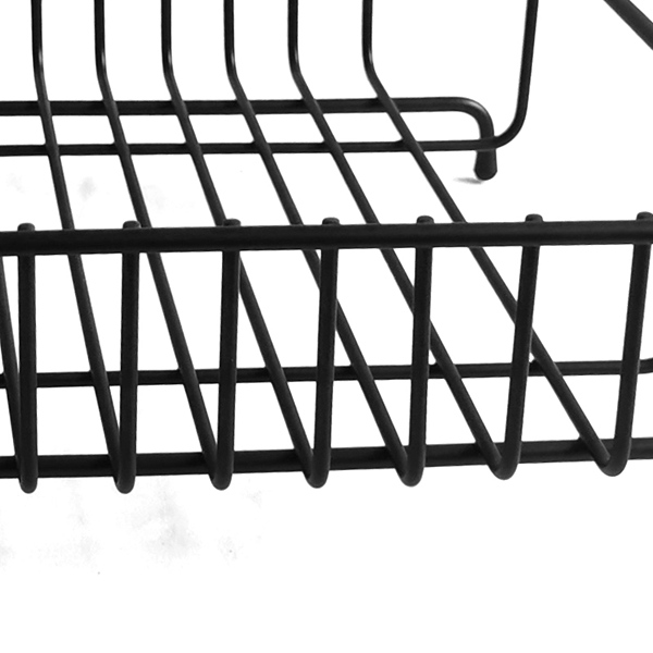 Powder Coated Metal Black Dish Drainer for Kitchen