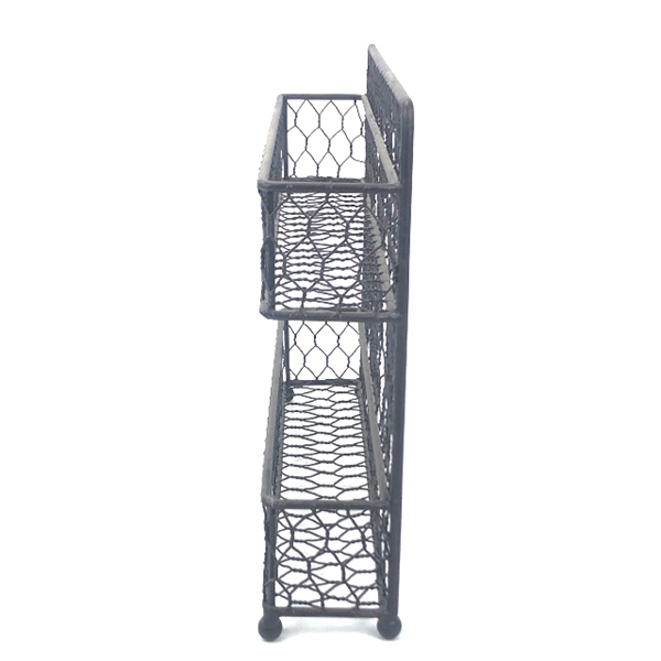 2 Tier 12 Seasonings Jar Chicken Wire Spice Rack For Home