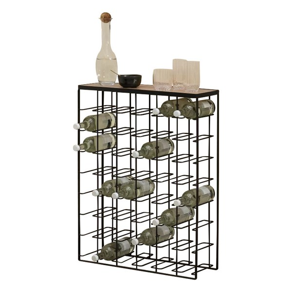 Wood Floor Standing 48 Bottle Metal Wine Rack