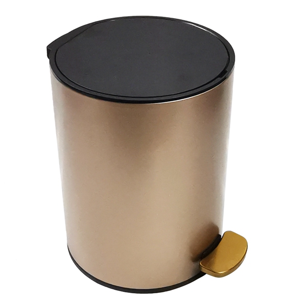 Antique Luxury Gold Brass Trash Can With Lid
