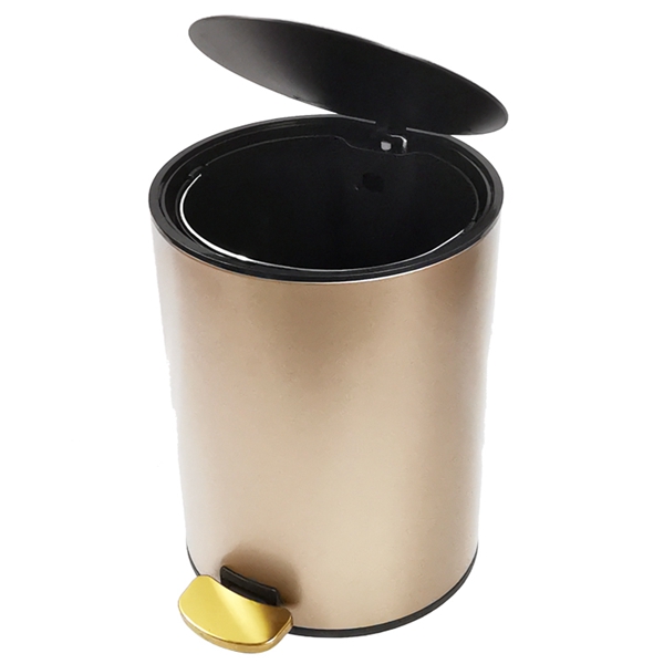 Antique Luxury Gold Brass Trash Can With Lid
