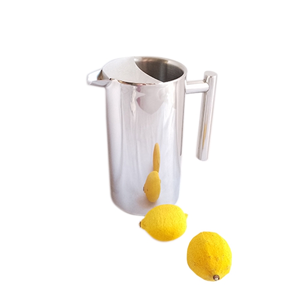 Metal Stainless Steel Water Pitcher With Ice Guard