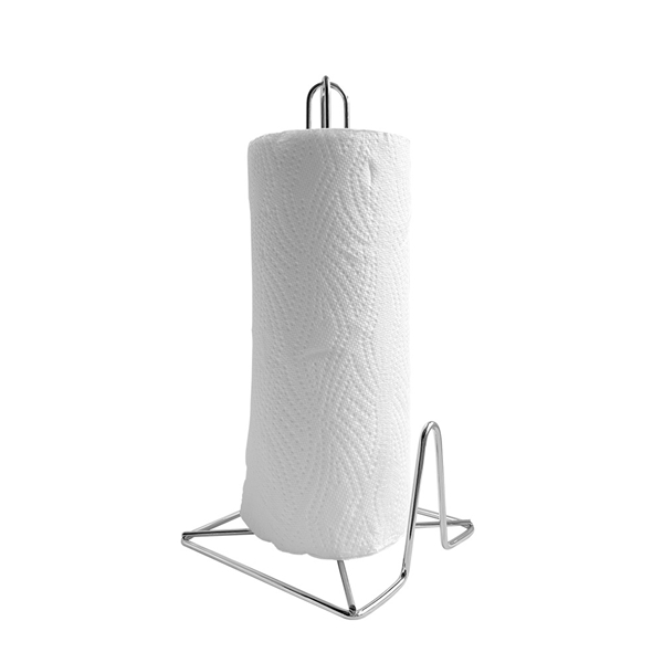 Support de rouleau de cuisine en fil d'acier argent stand serviette en papier