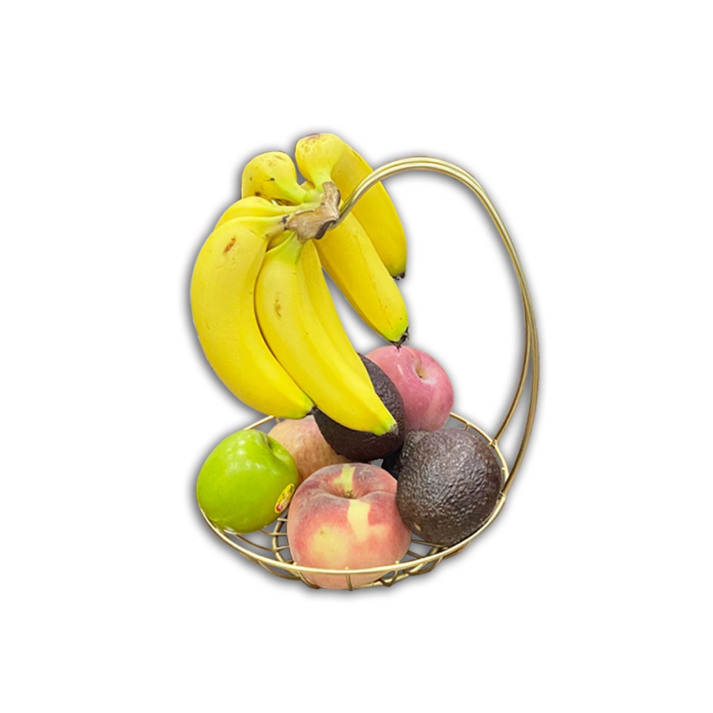 Table top Small Gold Wire Fruit Basket Banana Holder