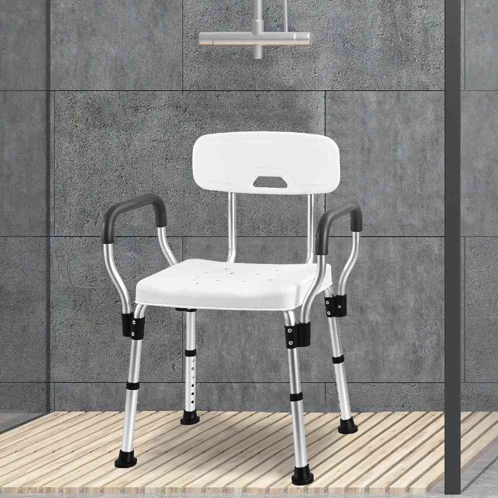 Handicap 6-Levels Adjustable Shower Chair With Armests For Elderly
