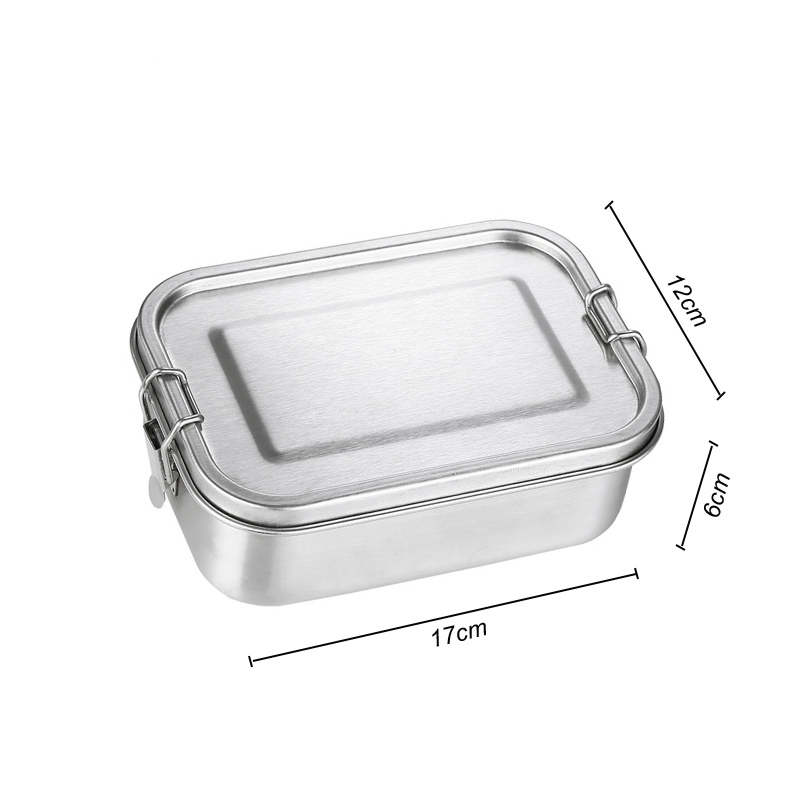 Leak Proof Stainless Steel Sandwich Box Lunch Container With Lock Clip