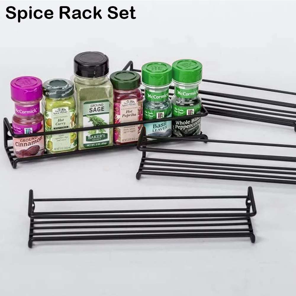 Stacking 3 Pcs Seasoning Spice Rack Set For Kitchen Condiment Sauce Storage