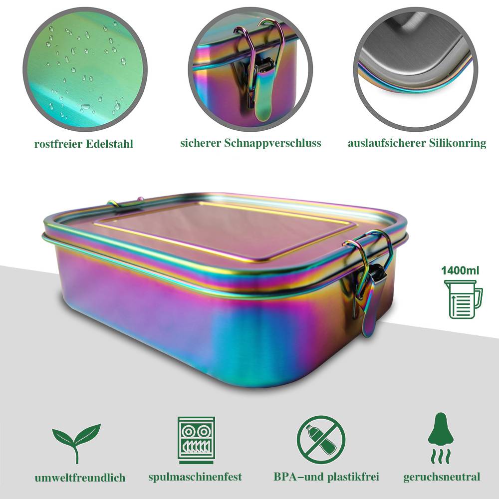 304 Stainless Steel Lunch Container With Lock Clip
