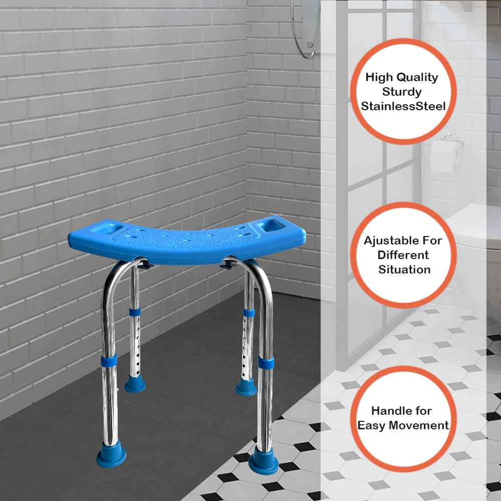 Rectangular Non Slip Shower Bench With Suction Feet