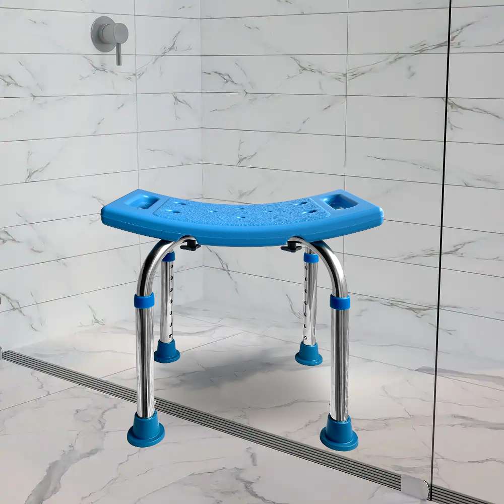 Rectangular Non Slip Shower Bench With Suction Feet