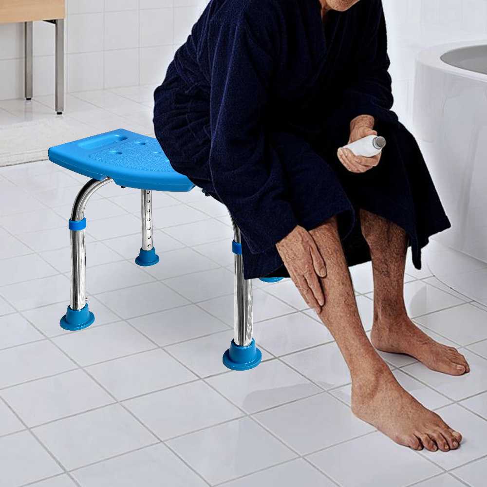 Rectangular Non Slip Shower Bench With Suction Feet