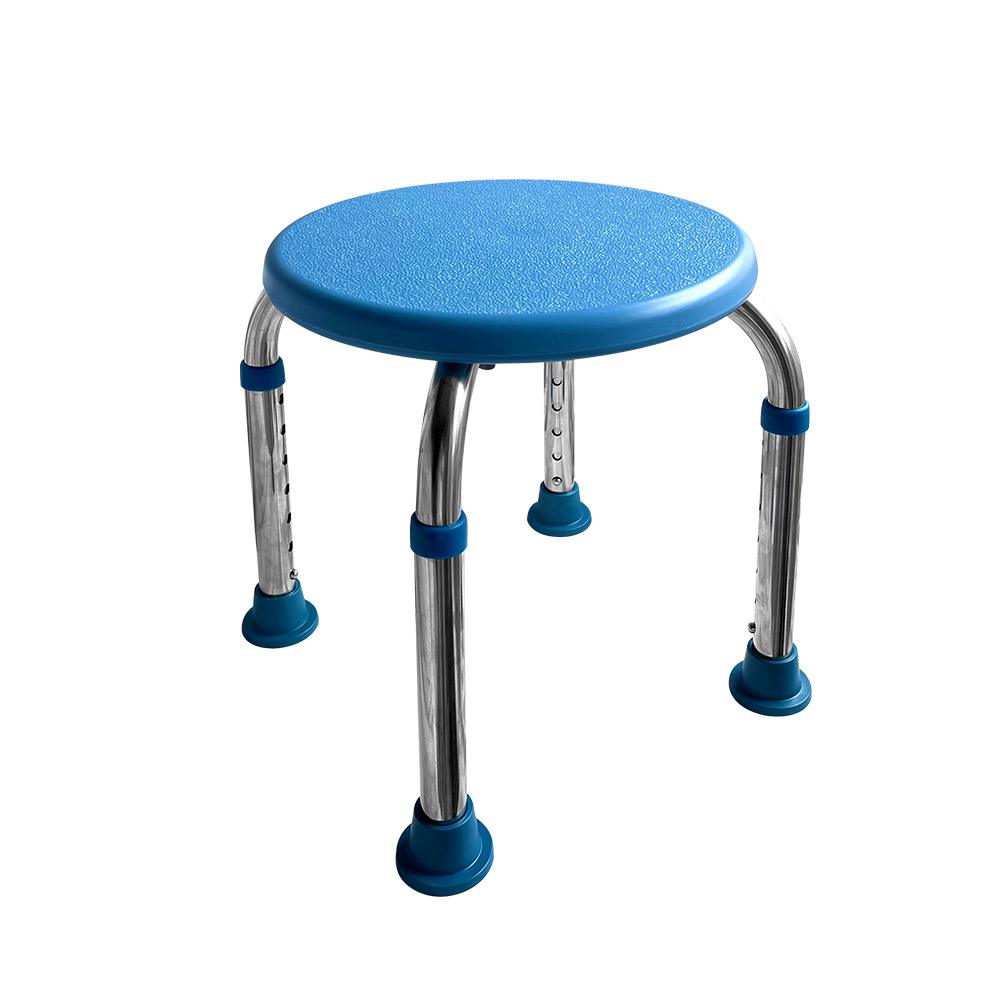 AntiRust Round Seating Shower Chair With 7 Levels Adjustable Feet