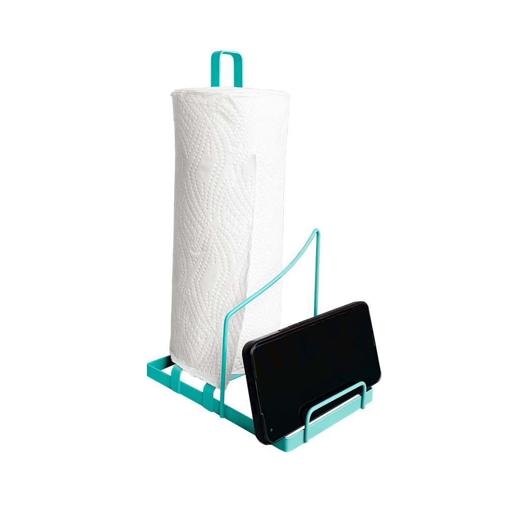 Counter Top Metal Kitchen Tissue Roll Holder With Rack For Phone Ipad Menu