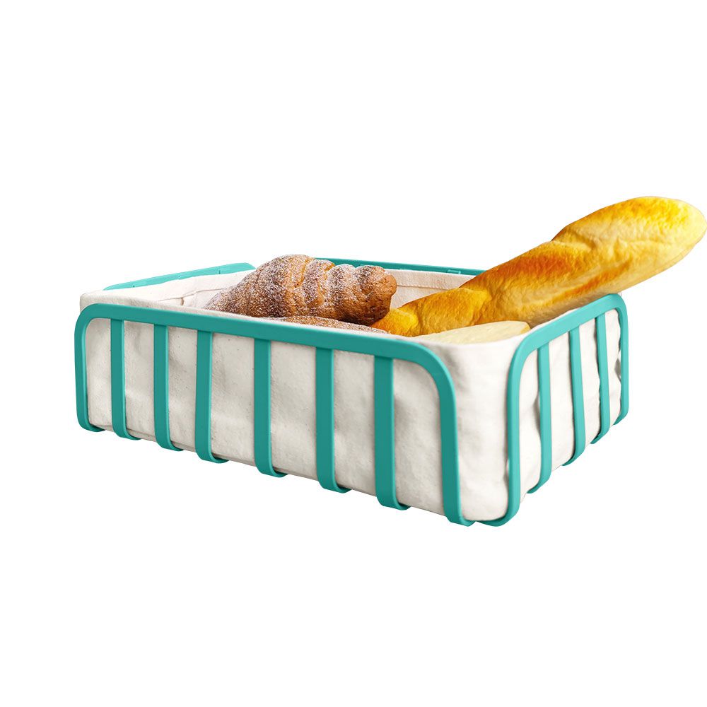 Metal Rectangular Bread Basket With Canvas