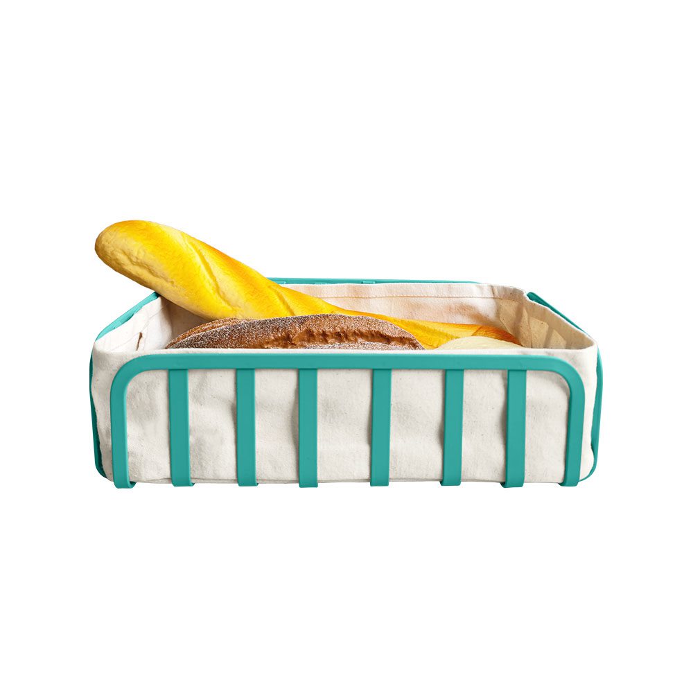 Metal Rectangular Bread Basket With Canvas