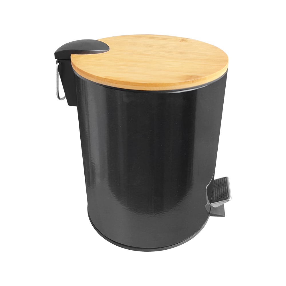 Matt Black 3-30 Litre Metal trash can with food pedal