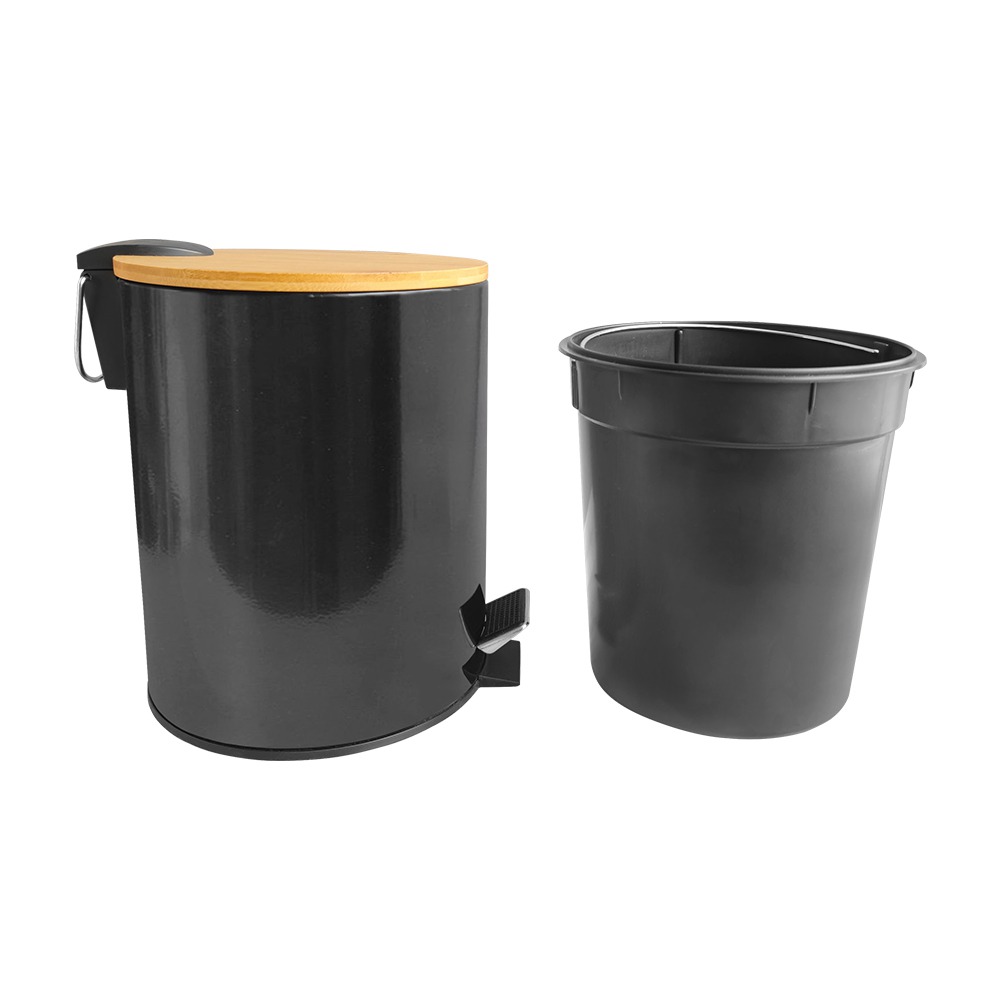 Matt Black 3-30 Litre Metal trash can with food pedal