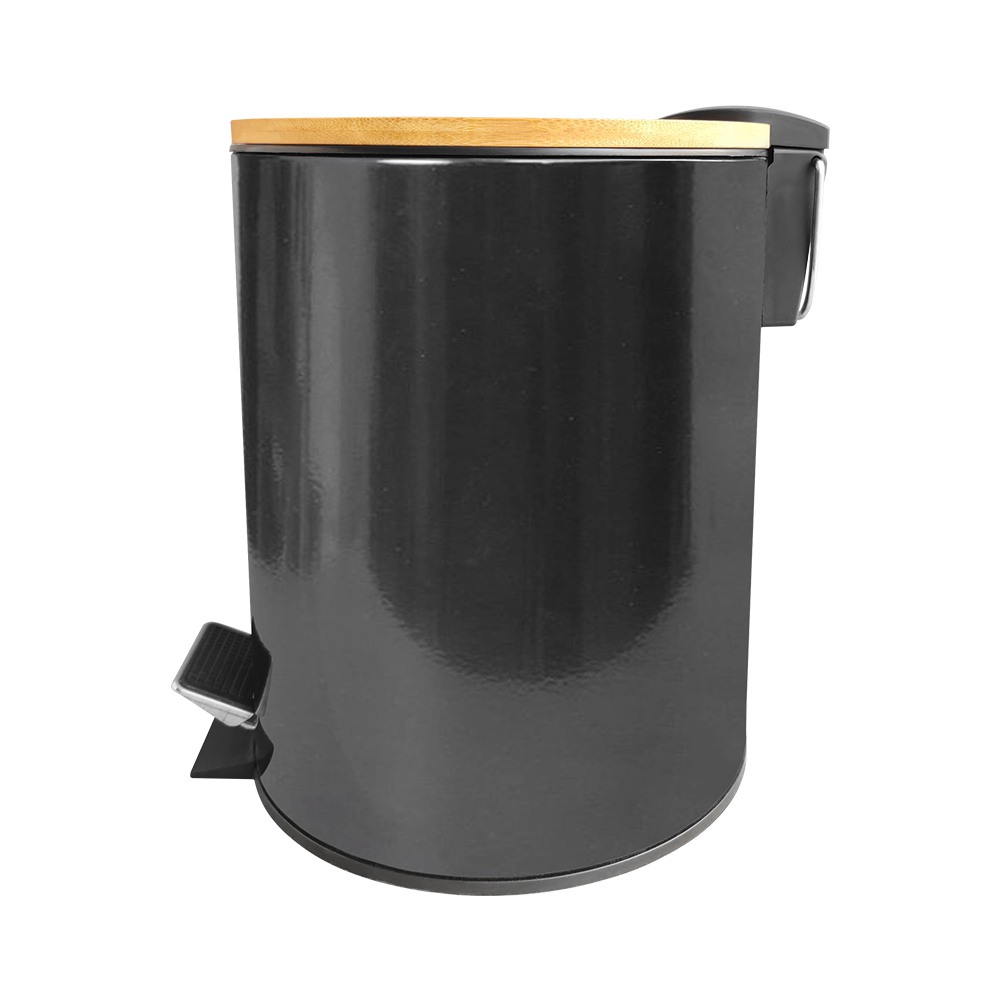 Matt Black 3-30 Litre Metal trash can with food pedal