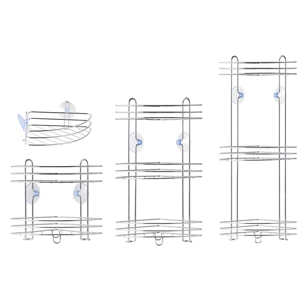 3 tier bathroom corner shower shelf suction 2