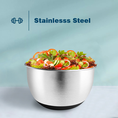 stainless steel mixing bowls with rubber bottom